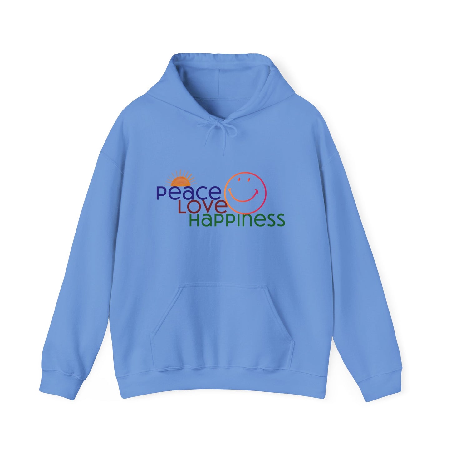 Sweat à capuche - Motif Paix Amour Bonheur