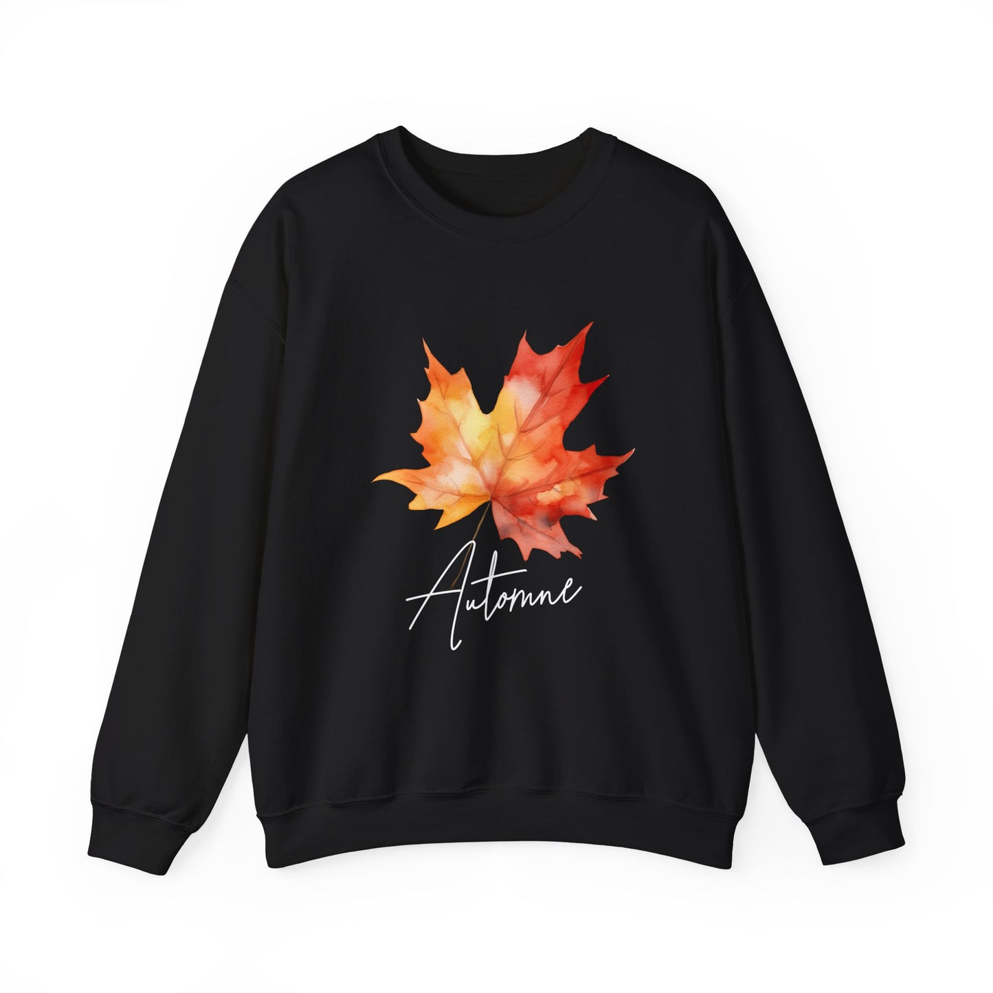 Sweat-shirt à motif feuilles d'automne