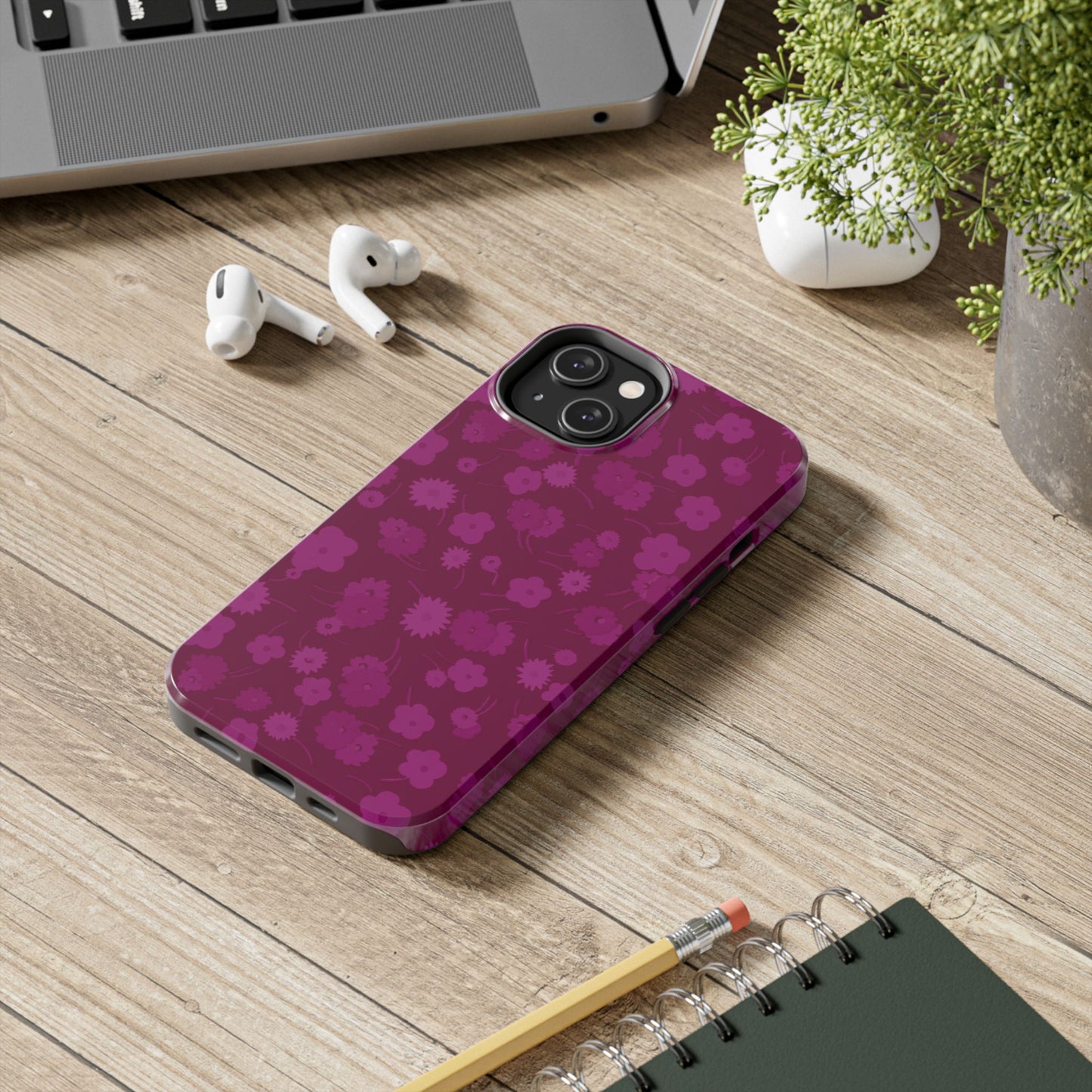 Phone Case - Raspberry Floral Pattern