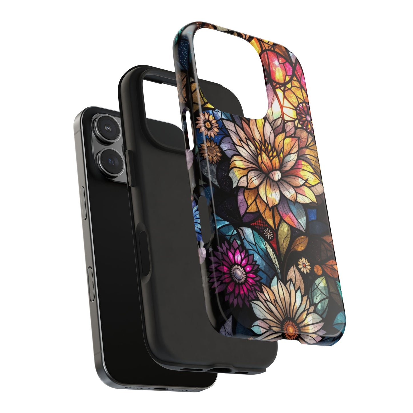 Phone Case - Stained Glass Flowers Design