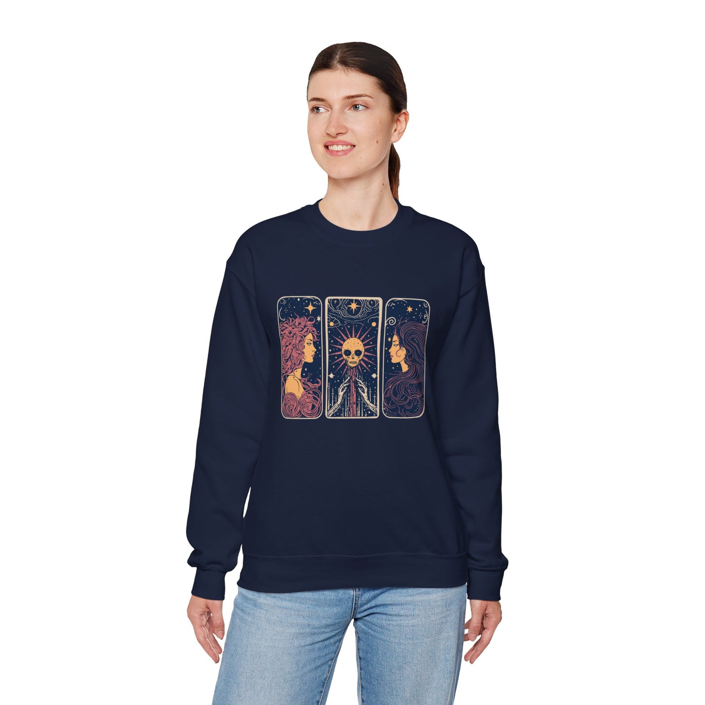 Sweat-shirt à motif de cartes de tarot