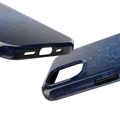 Coque de téléphone - Motif pixel bleu profond