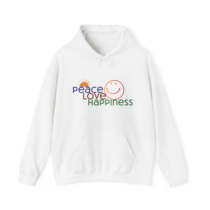 Sweat à capuche - Motif Paix Amour Bonheur