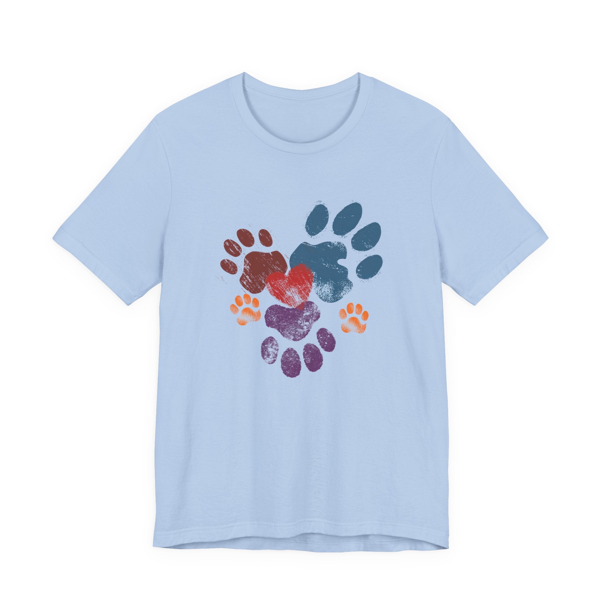 T-shirt amoureux des animaux — Empreintes cœur chien & chat | T-shirt unisexe tendance