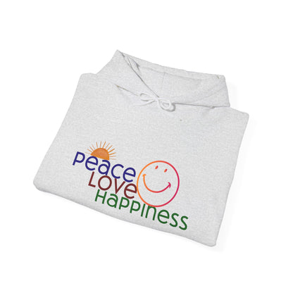 Sweat à capuche - Motif Paix Amour Bonheur