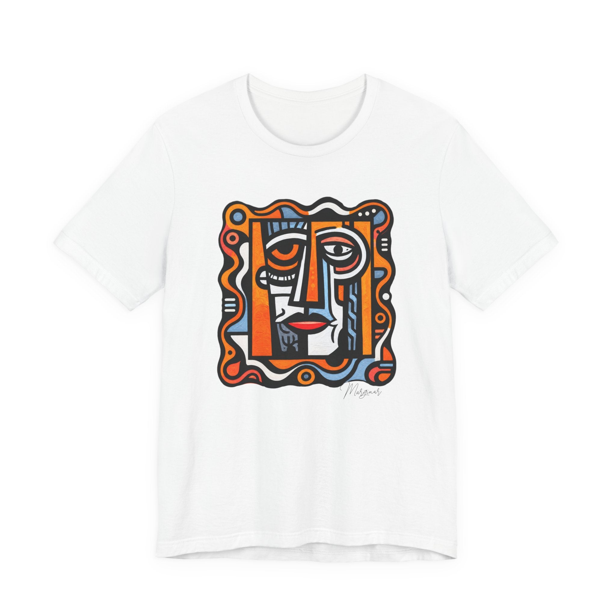 T-shirt Visage Artistique — Portrait Abstrait en Line Art