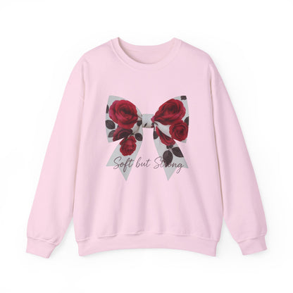 Sweat-shirt à nœuds rouges et roses