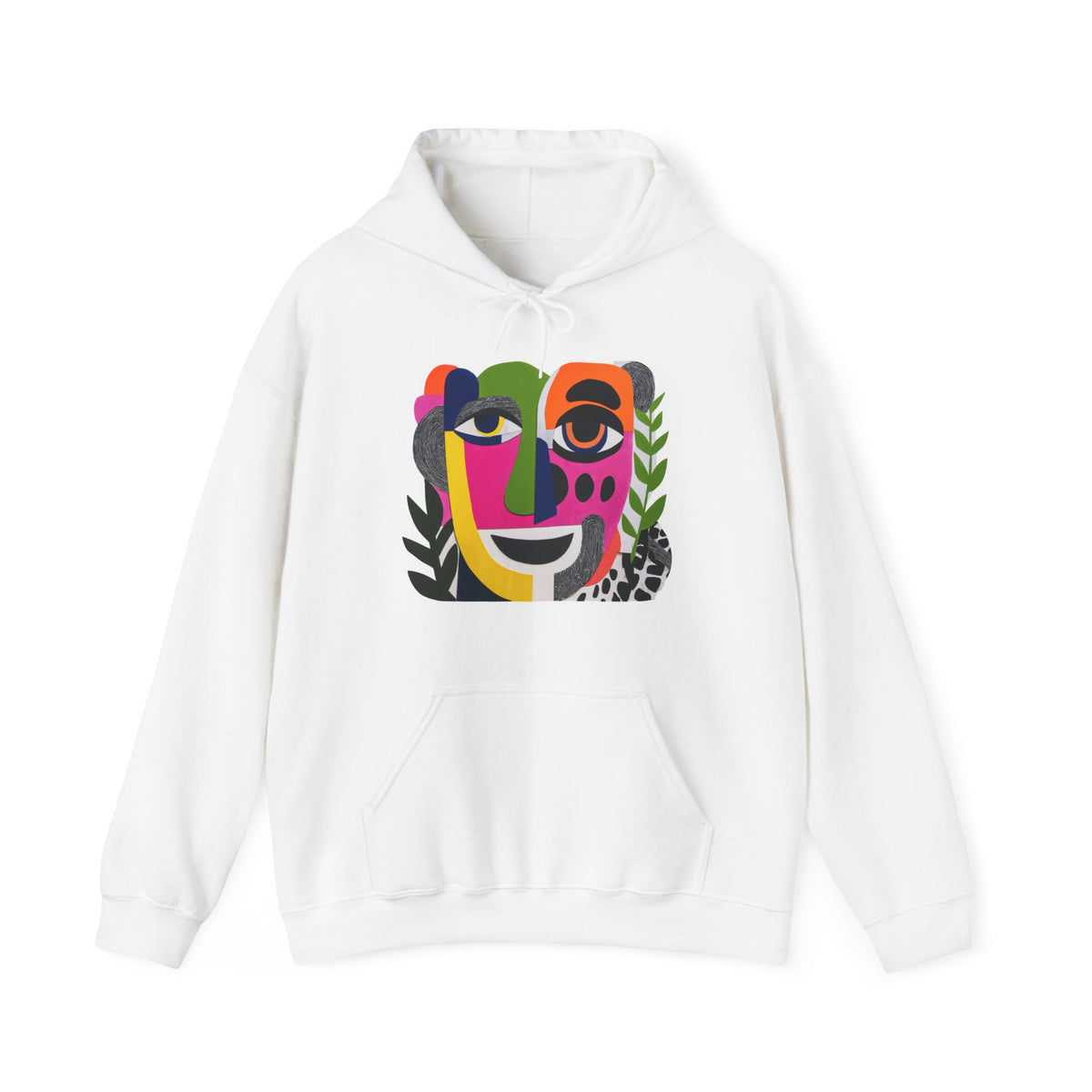 Hoodie visage abstrait – Art moderne coloré