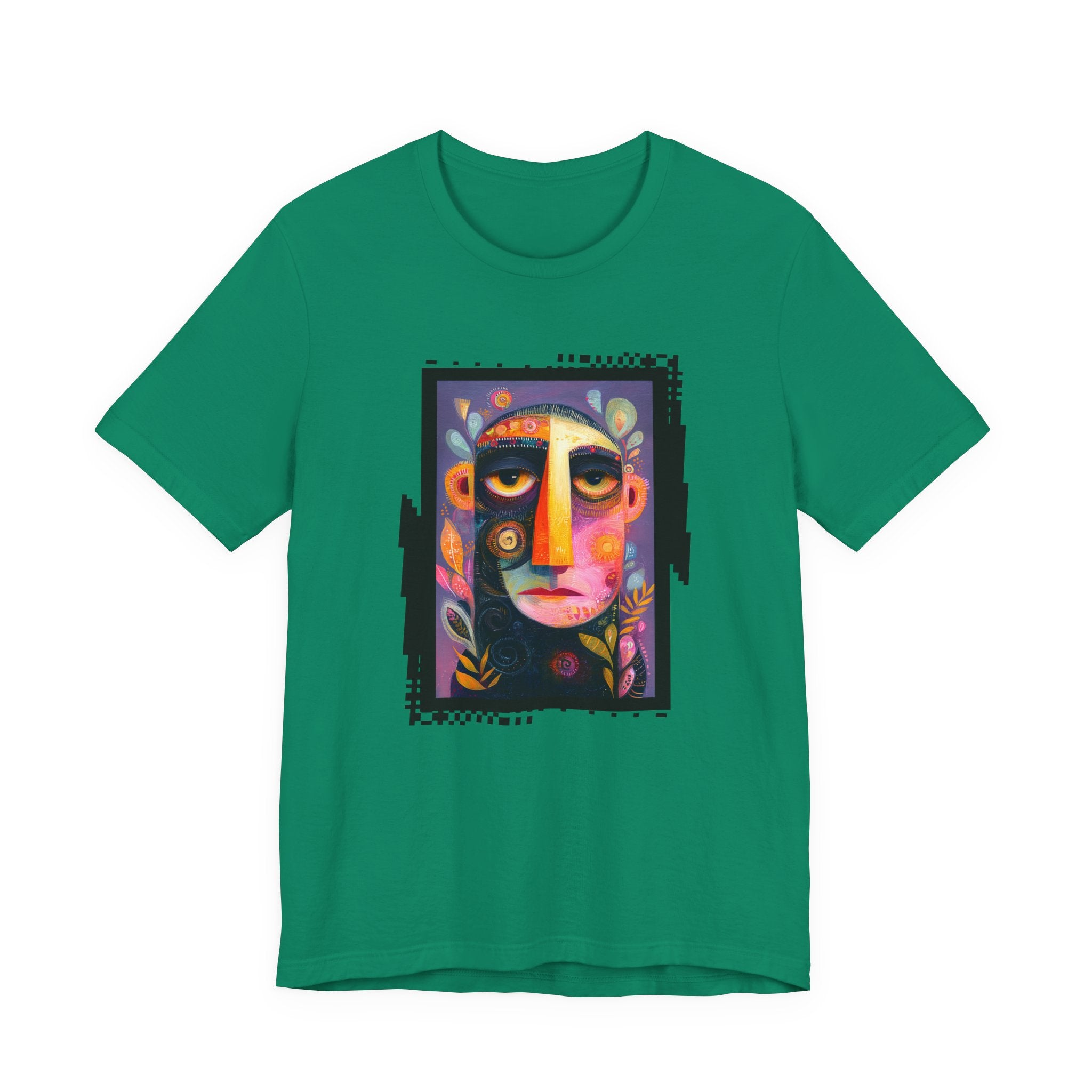 T-shirt visage abstrait coloré – design artistique