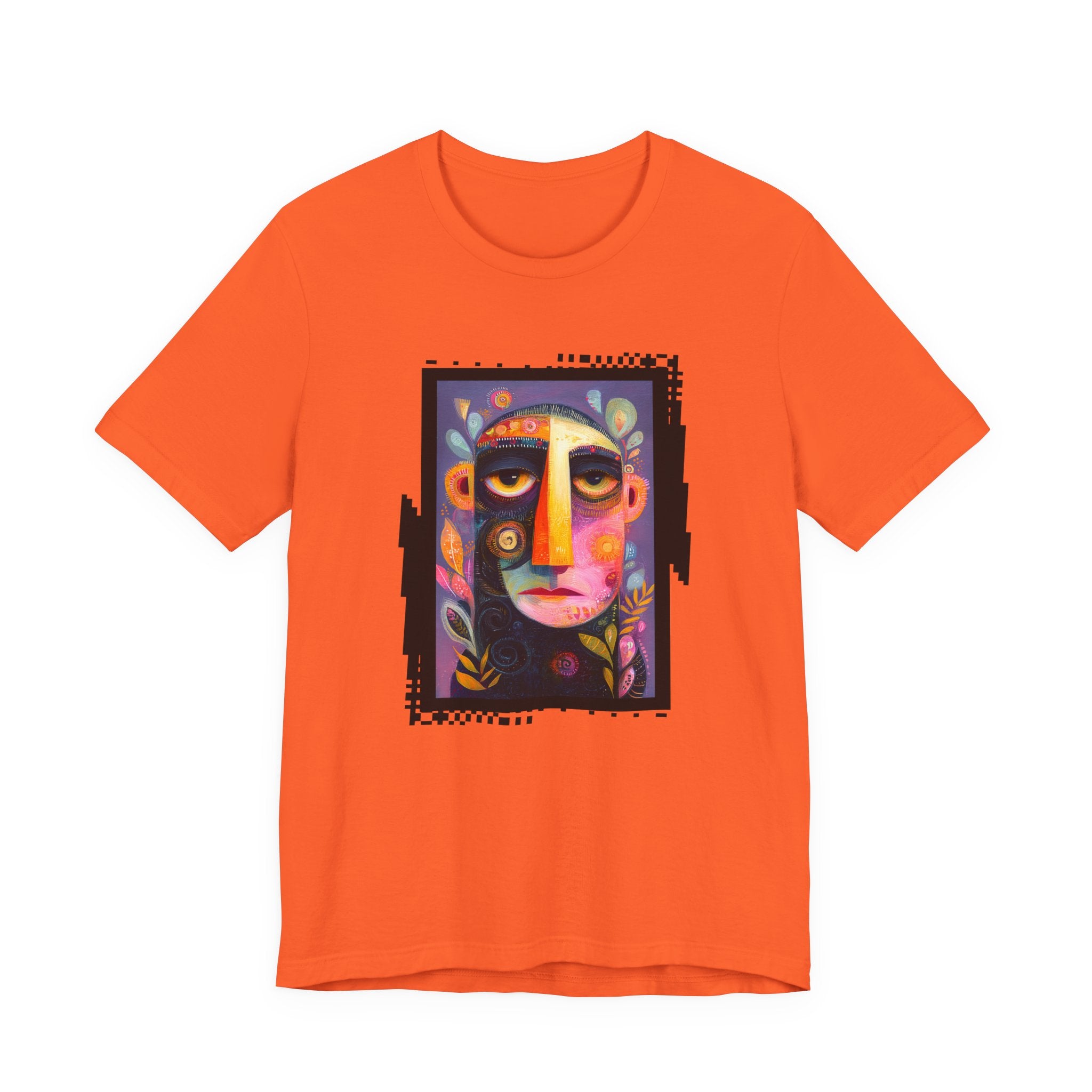 T-shirt visage abstrait coloré – design artistique