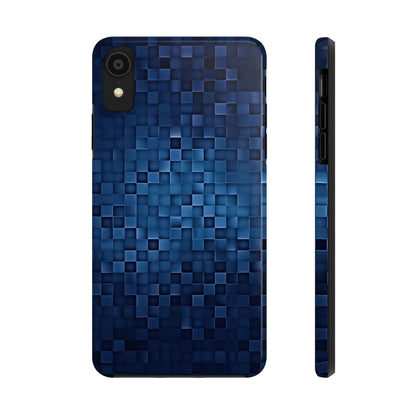Coque de téléphone - Motif pixel bleu profond