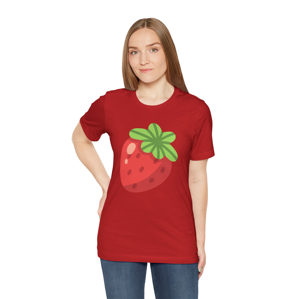 Stylized Strawberry T-shirt – Retro Fruity Design