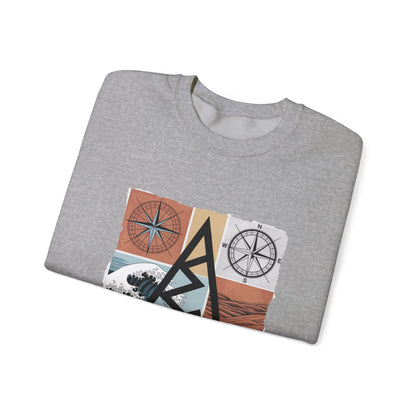 Sweat-shirt Aventure - Motif Boussole et Montagne