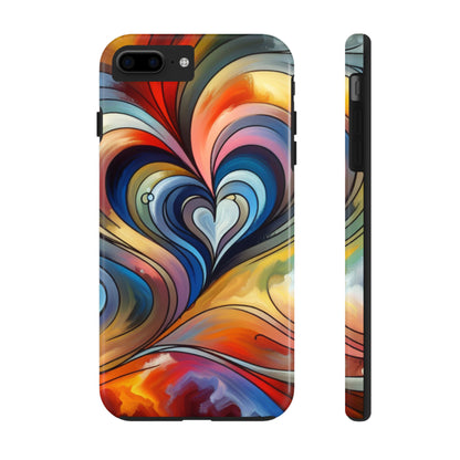 Coque de téléphone - Motif cœur coloré