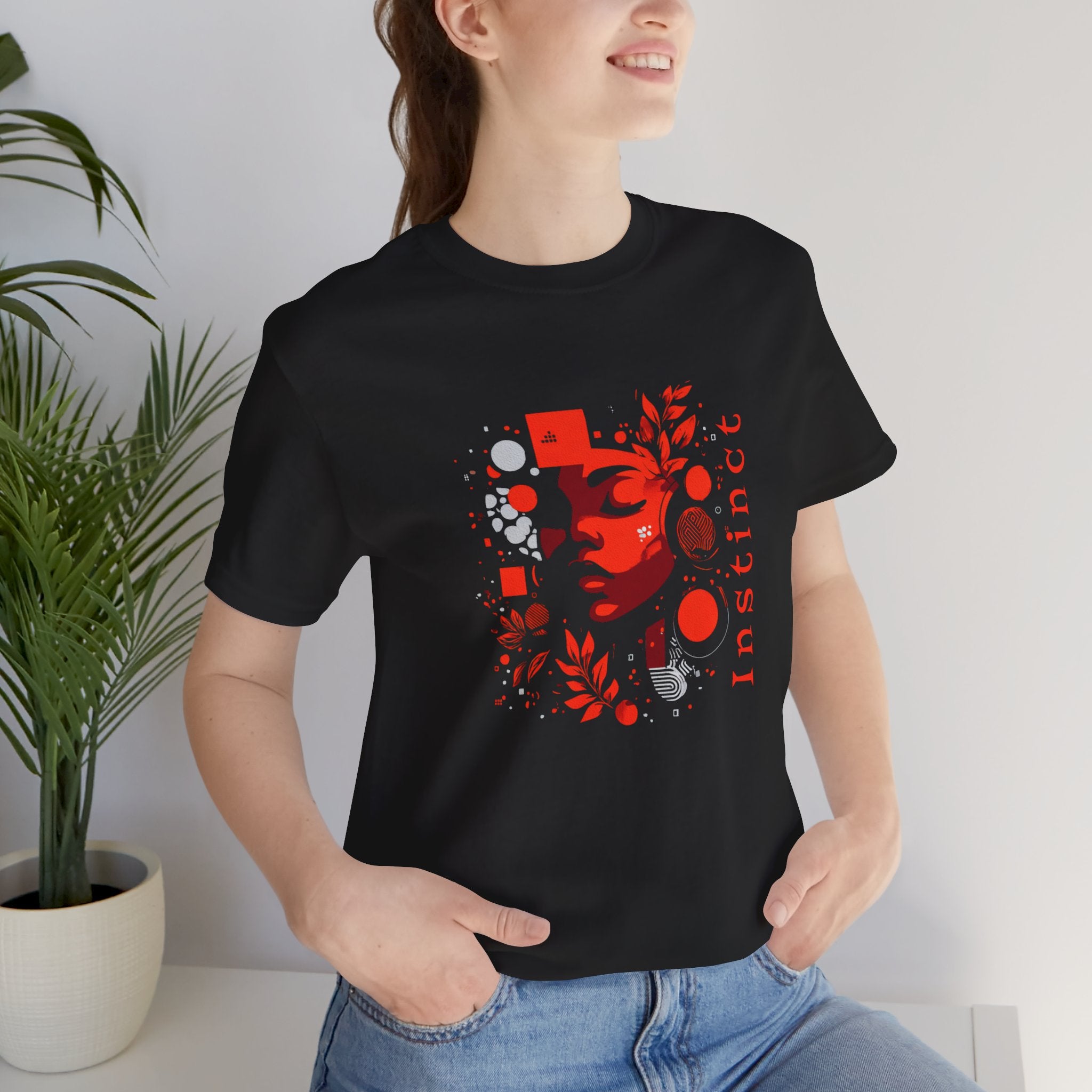 Instinct Graphic Tee — 'instinct' Minimal Text T-Shirt