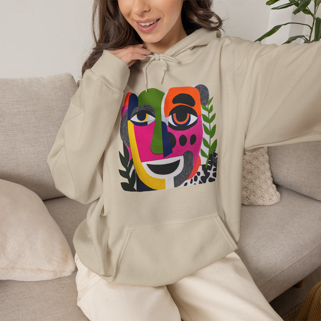Hoodie visage abstrait – Art moderne coloré