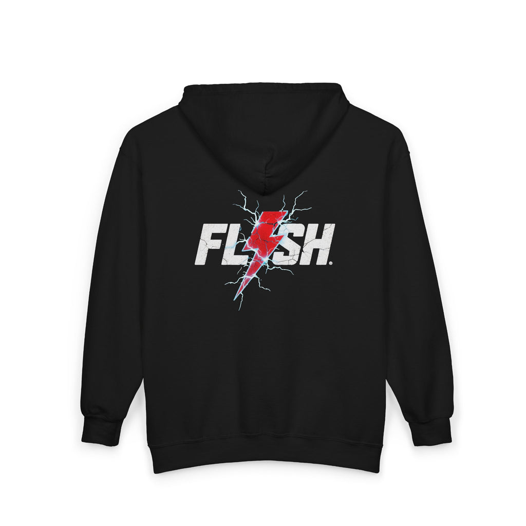 Zip-up hoodie with Flash design
