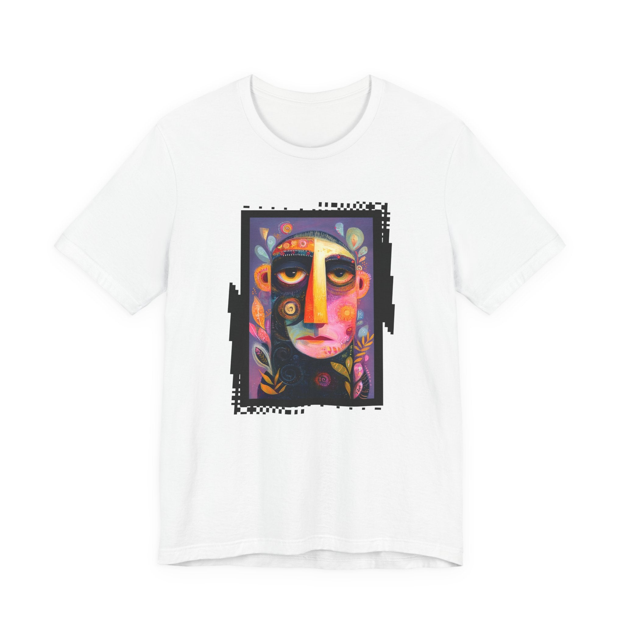T-shirt visage abstrait coloré – design artistique
