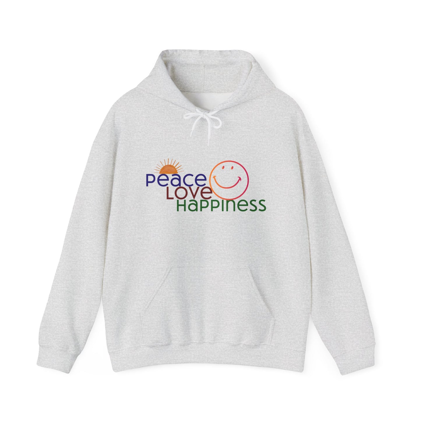 Sweat à capuche - Motif Paix Amour Bonheur