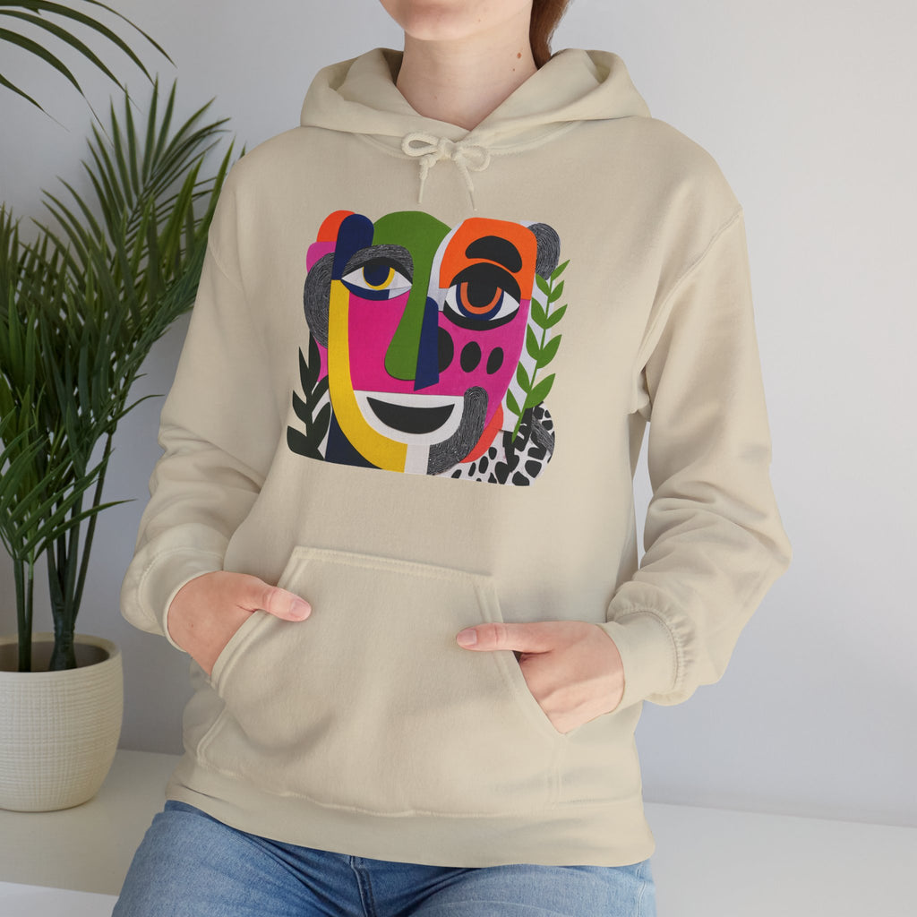 Hoodie visage abstrait – Art moderne coloré