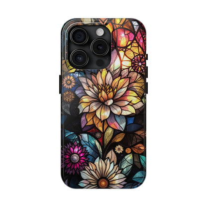 Phone Case - Stained Glass Flowers Design