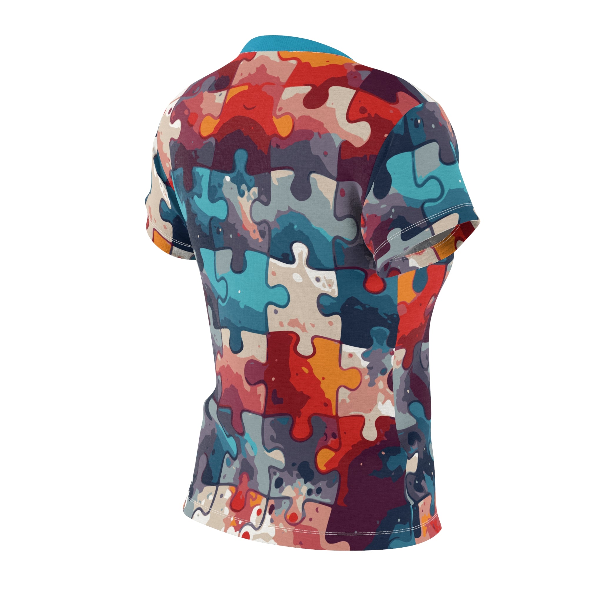Women's T-shirt - Colorful puzzle piece pattern