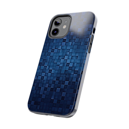 Coque de téléphone - Motif pixel bleu profond