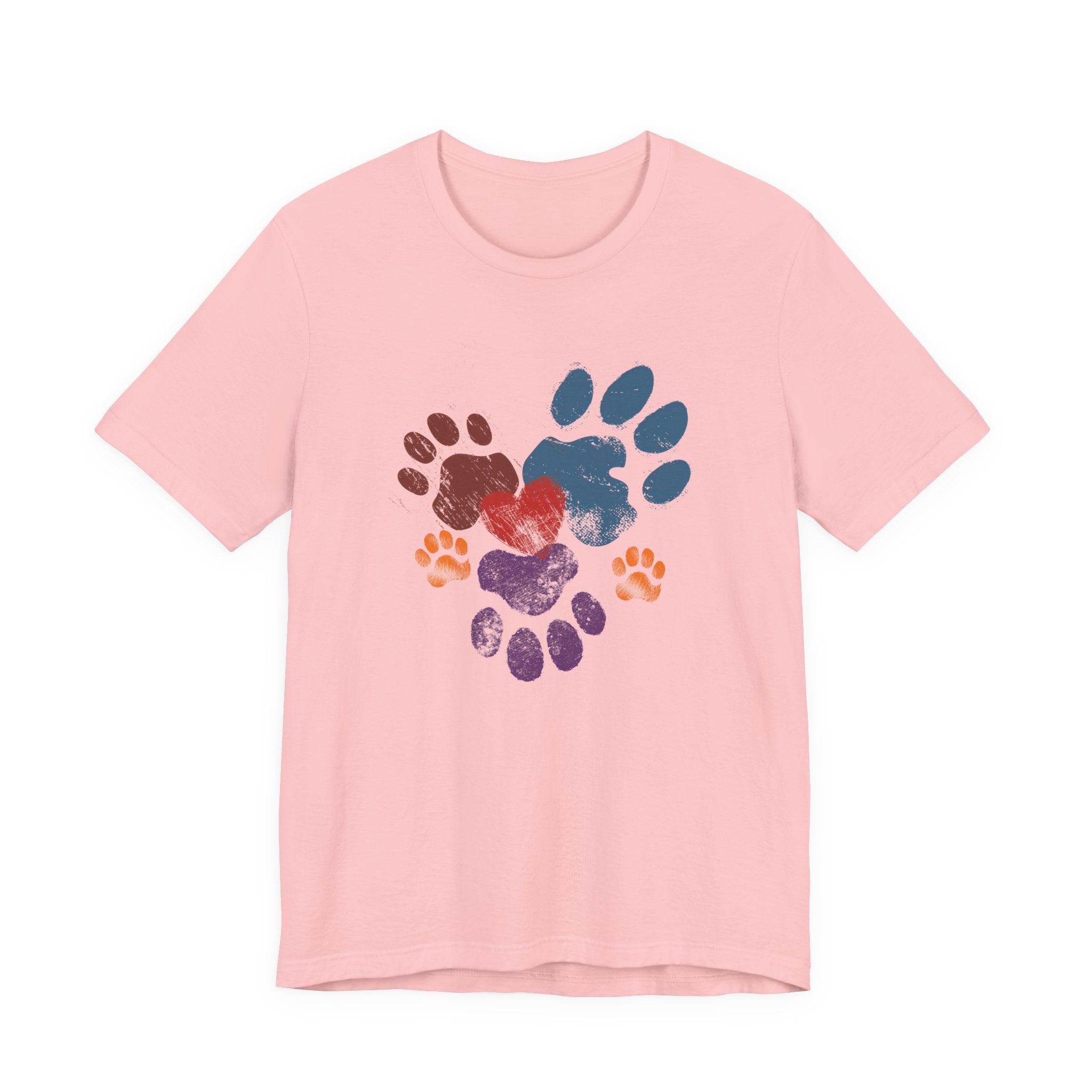 T-shirt amoureux des animaux — Empreintes cœur chien & chat | T-shirt unisexe tendance