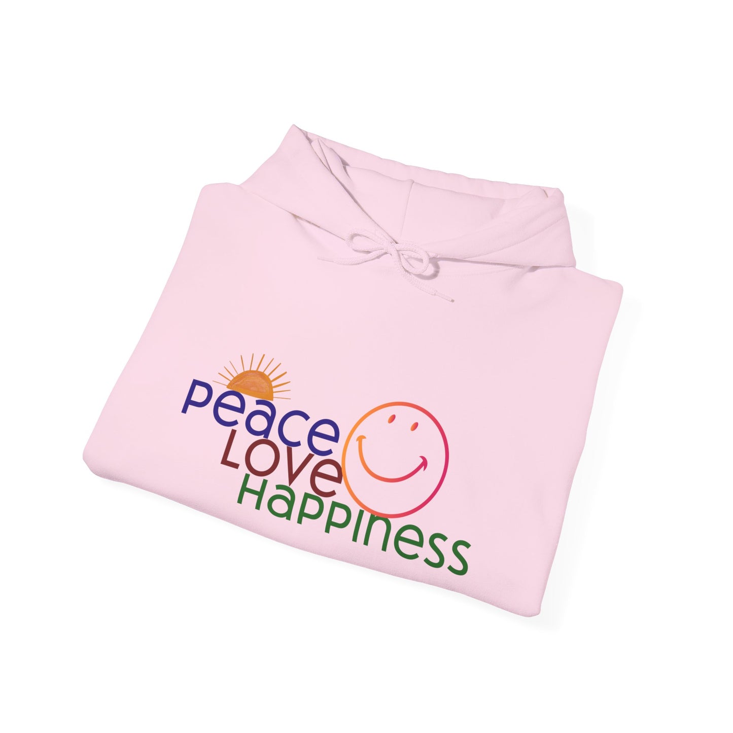 Sweat à capuche - Motif Paix Amour Bonheur