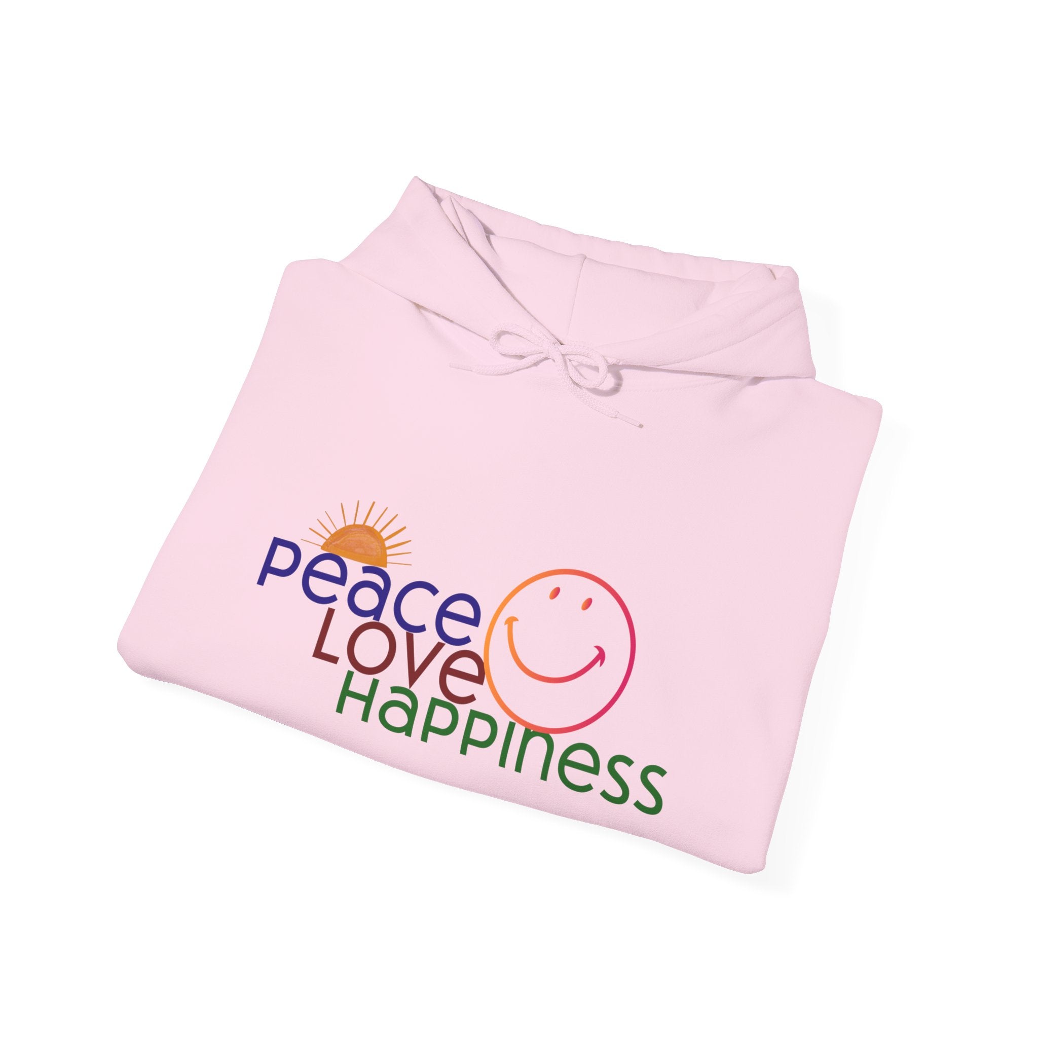 Hoodie - Peace Love Happiness Pattern