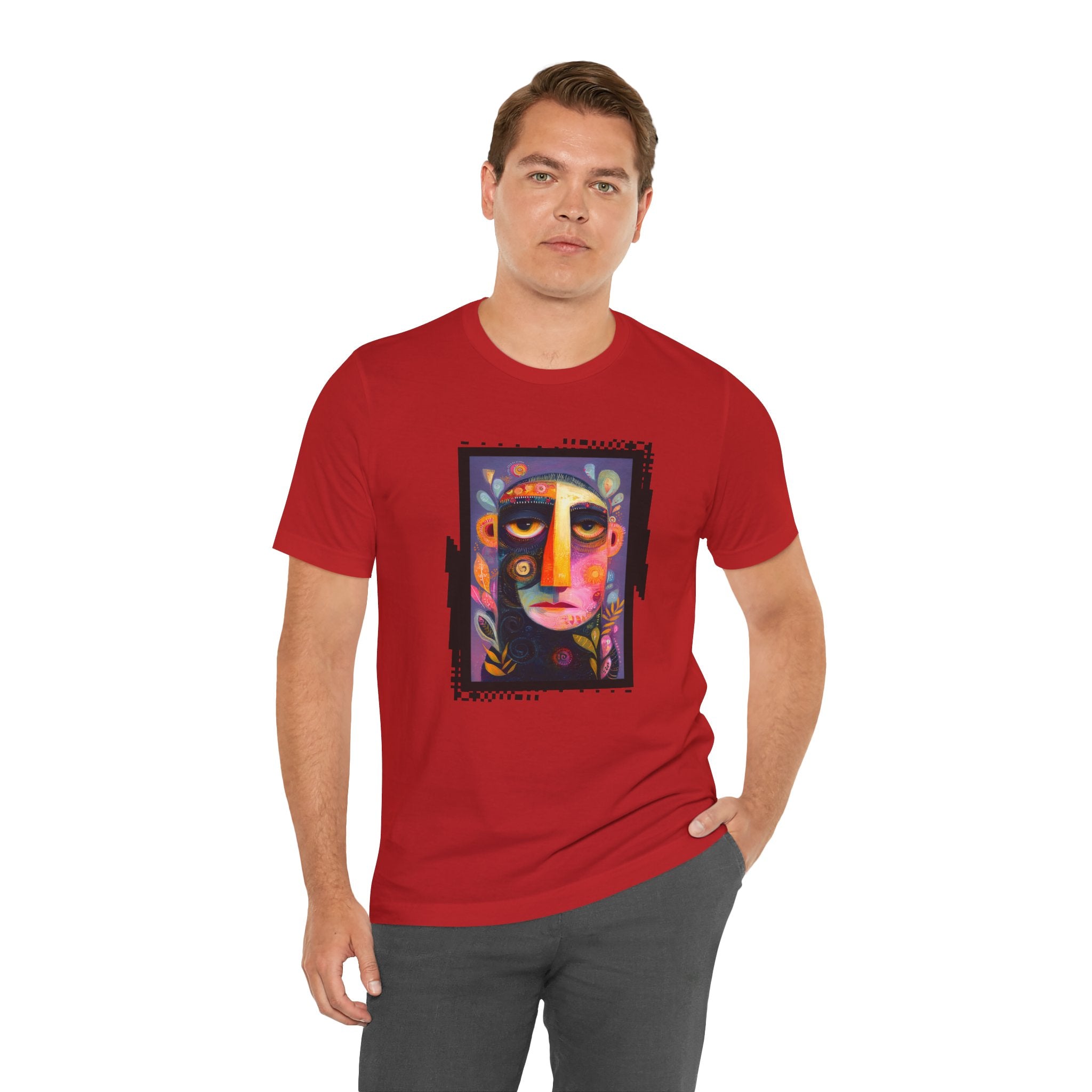 Colorful abstract face T-shirt - artistic design