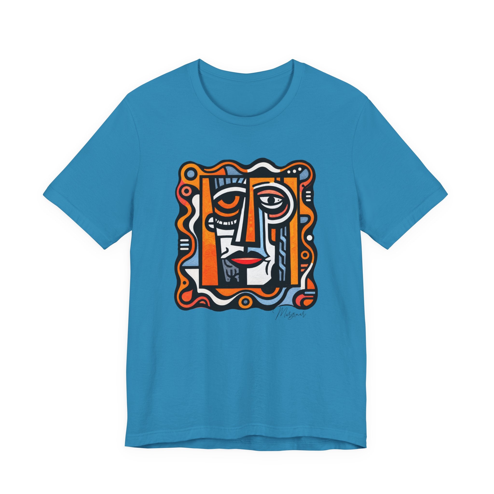 T-shirt Visage Artistique — Portrait Abstrait en Line Art