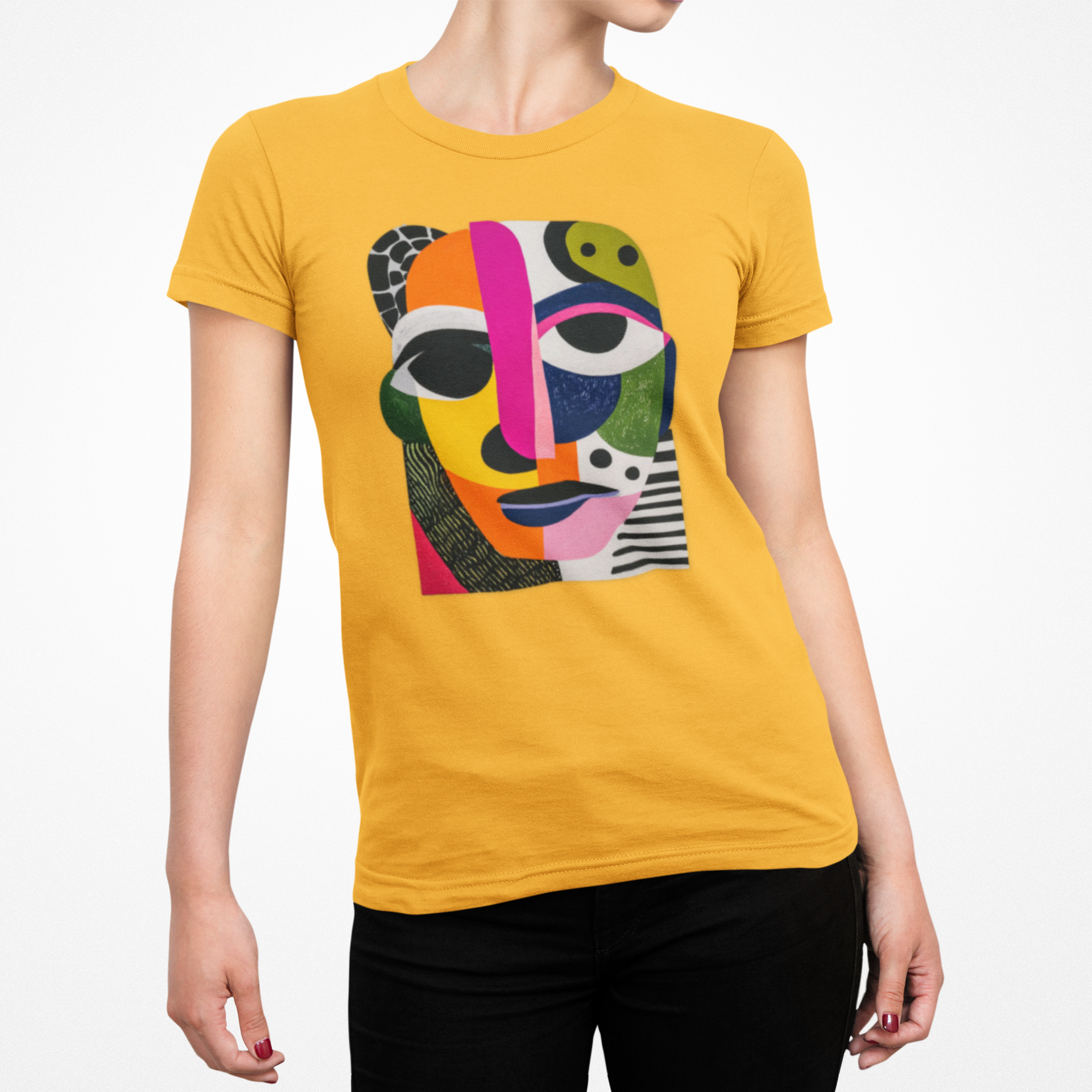 T-shirt femme visage artistique