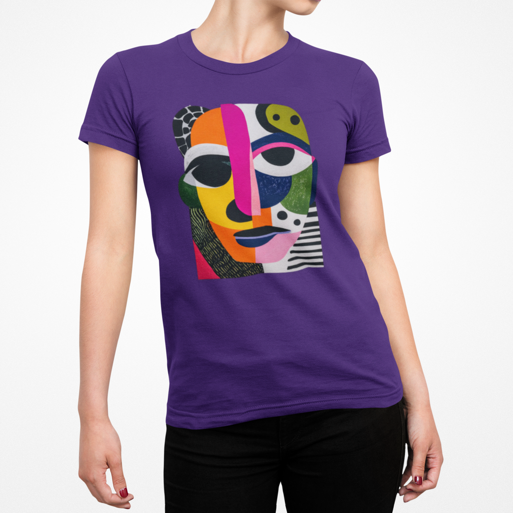 Women's artistic face T-shirt