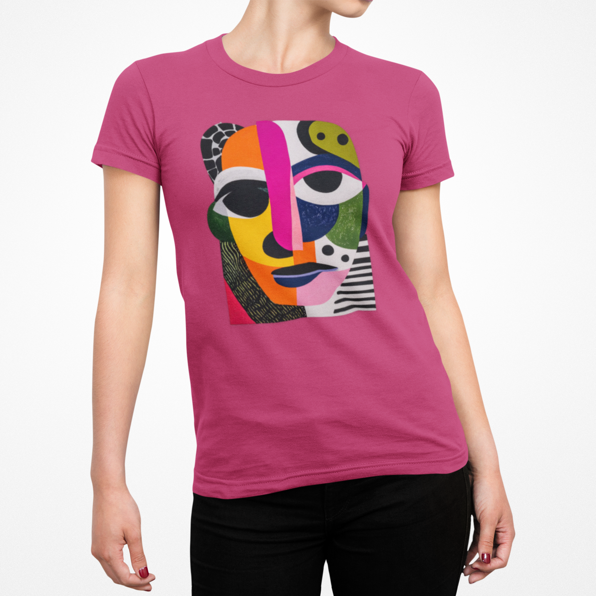 Women's artistic face T-shirt
