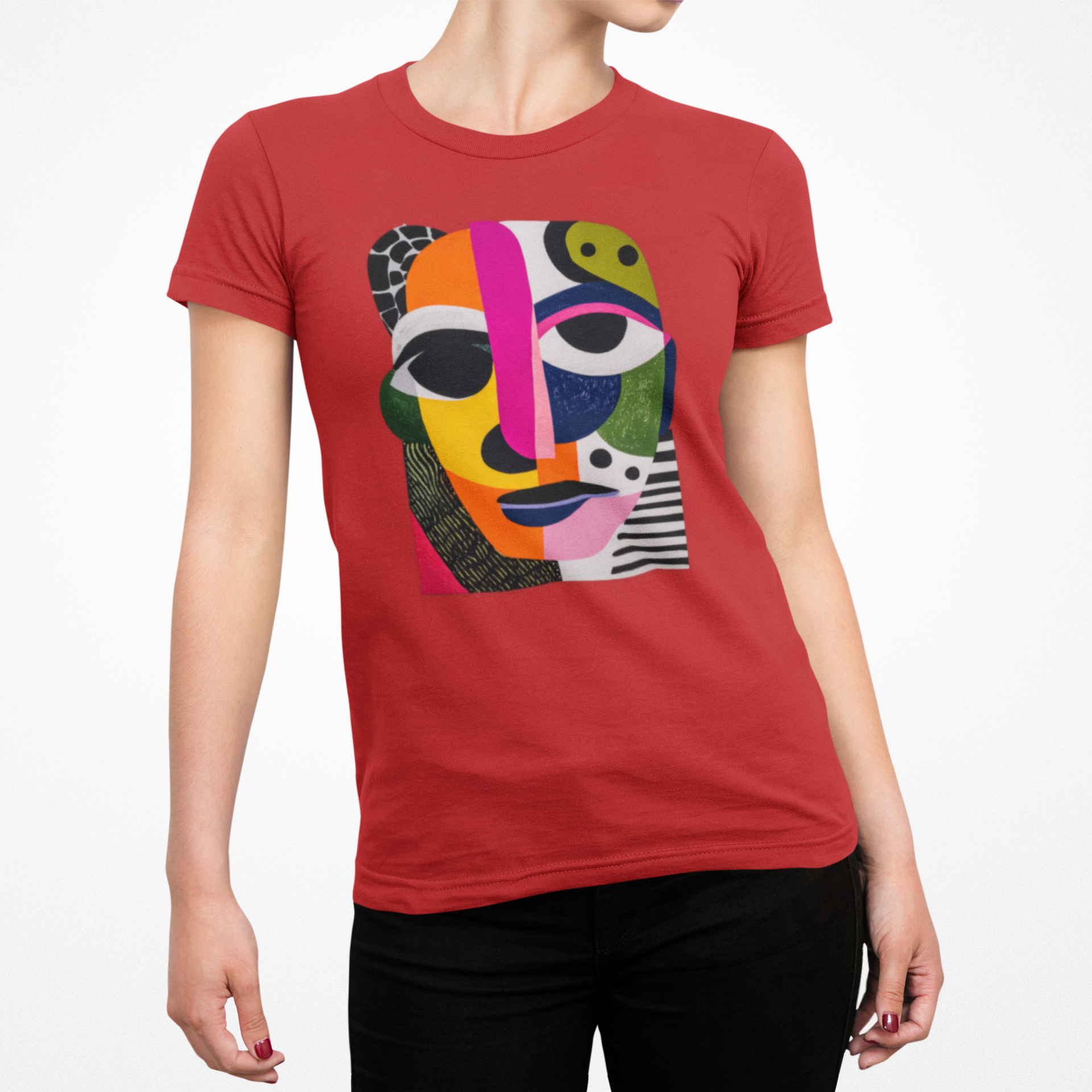 Women's artistic face T-shirt