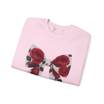 Sweat-shirt à nœuds rouges et roses