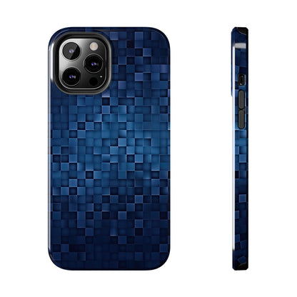 Coque de téléphone - Motif pixel bleu profond