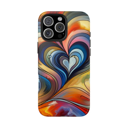 Coque de téléphone - Motif cœur coloré