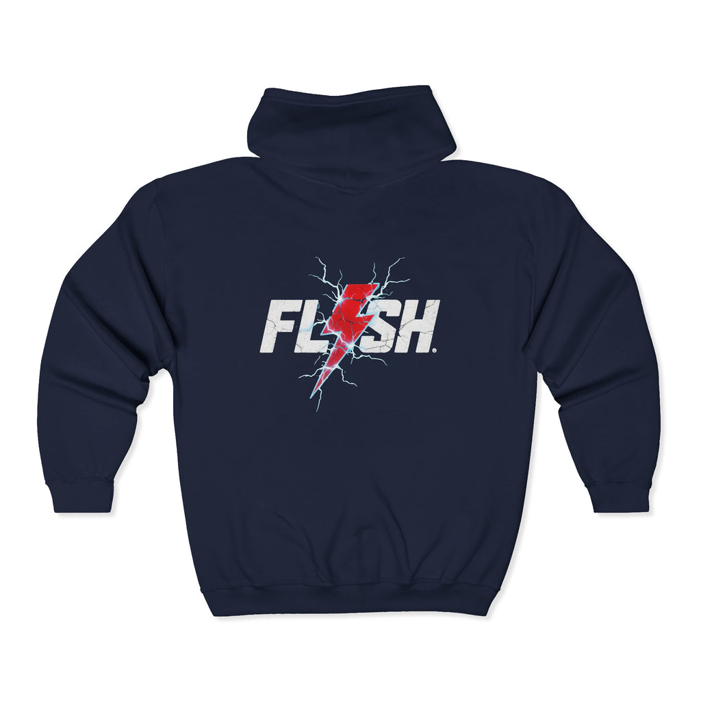 Zip-up hoodie with Flash design