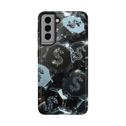 Étui de téléphone résistant- Motif argent