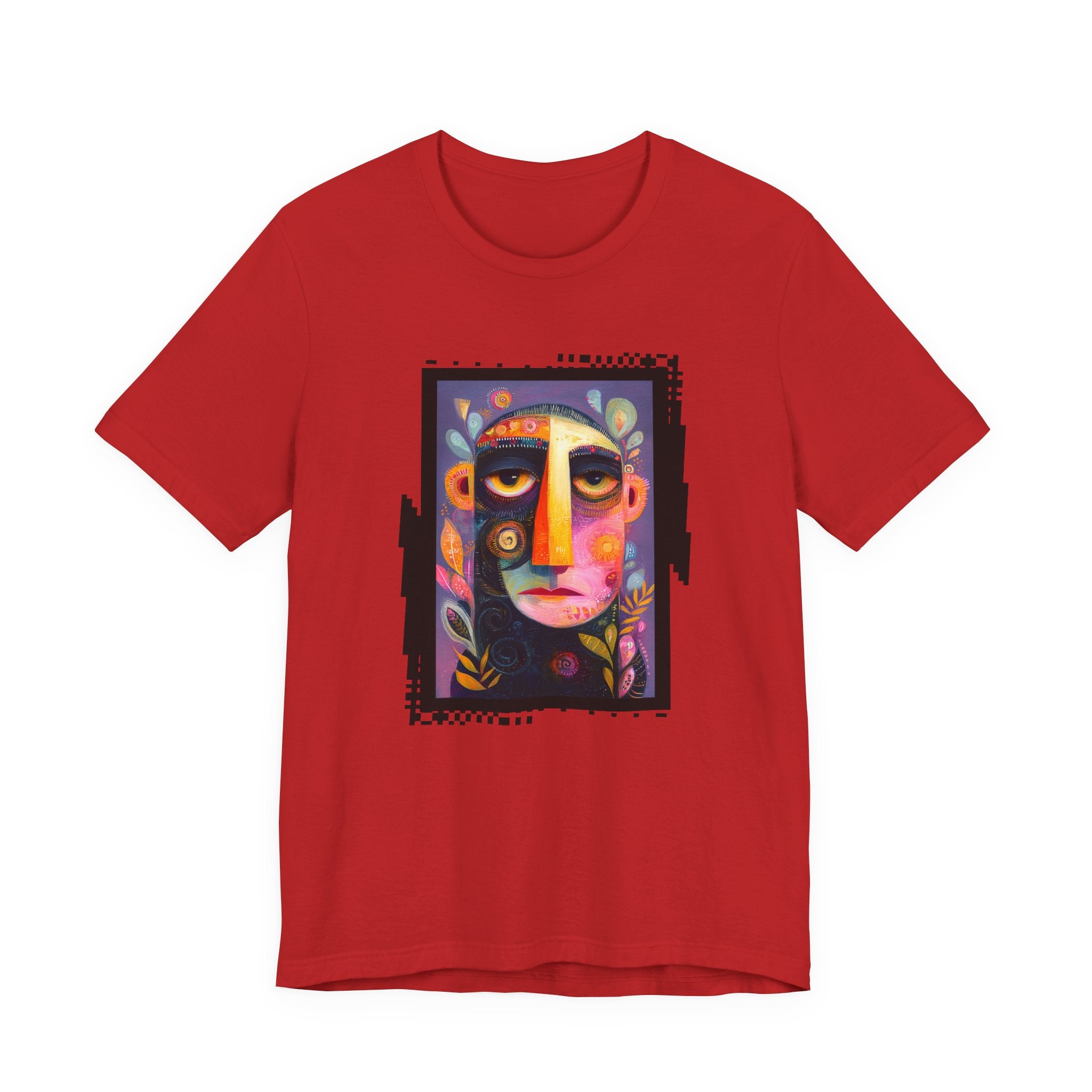 T-shirt visage abstrait coloré – design artistique