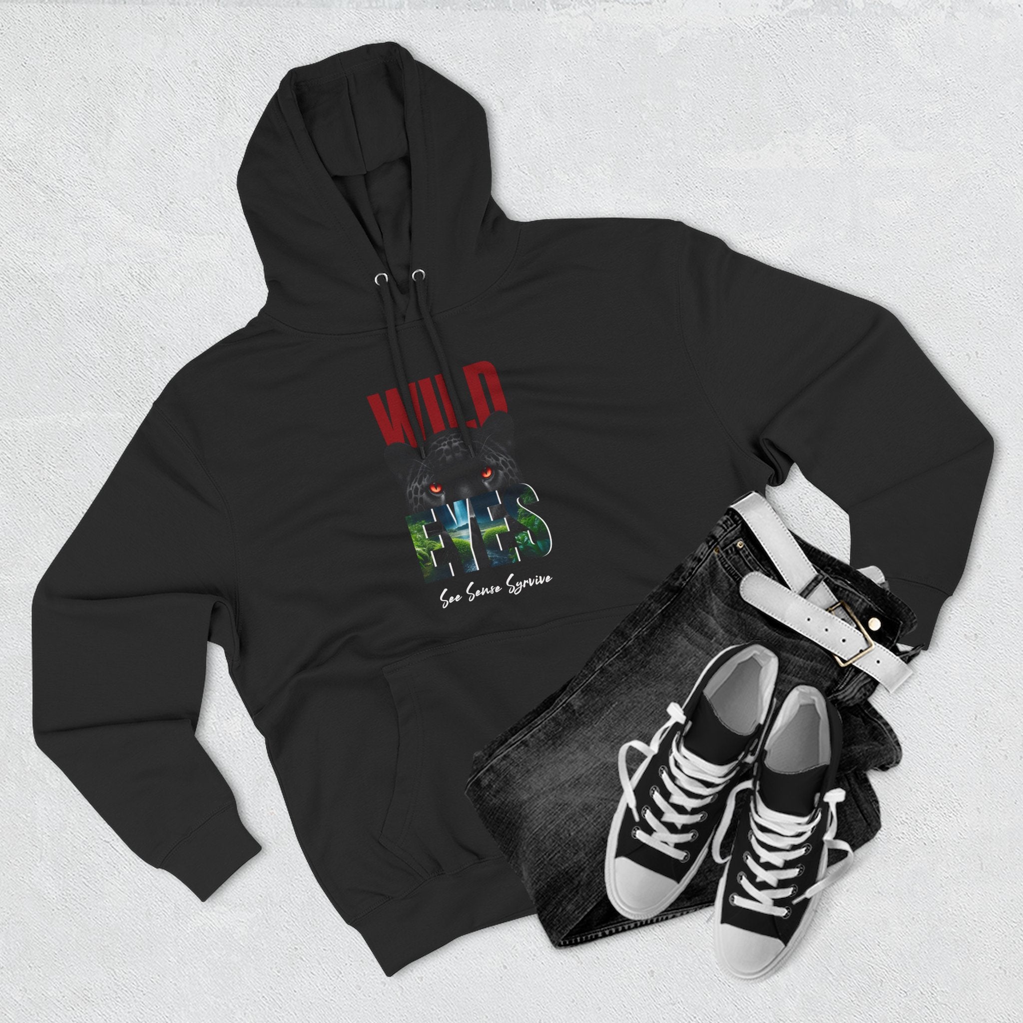 Fleece Hoodie - Wild Eyes Pattern