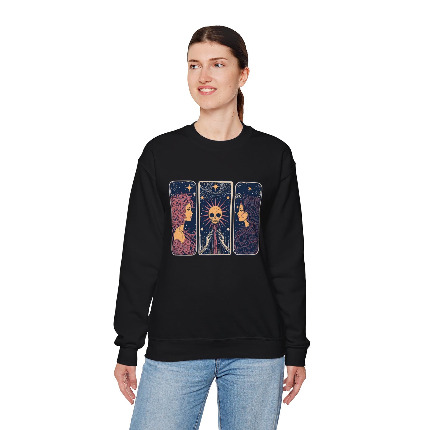 Sweat-shirt à motif de cartes de tarot