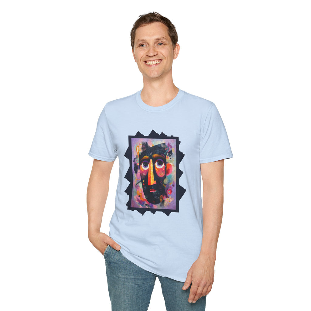 Abstract Colorful Face T-Shirt — Modern Artistic Portrait Tee