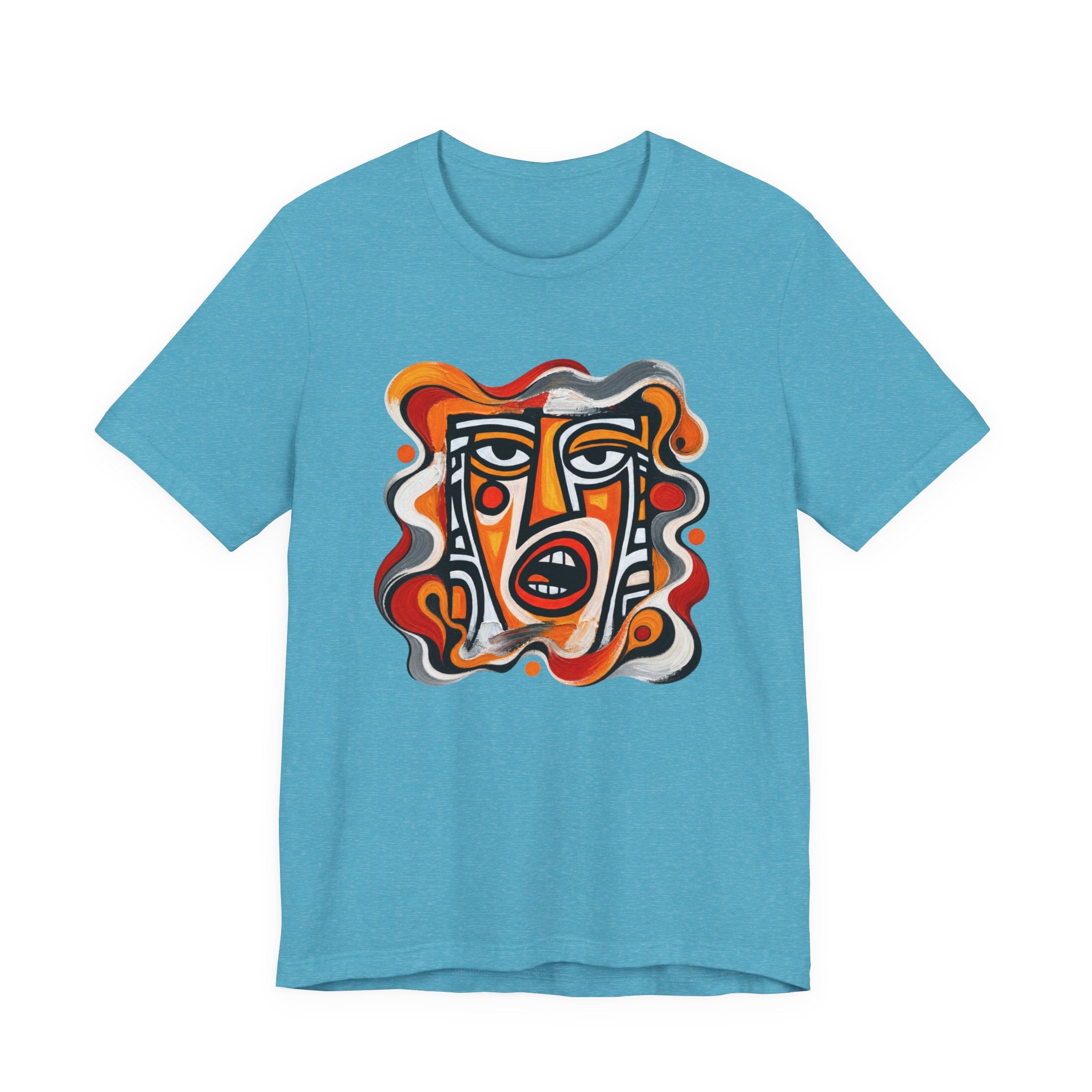 T-shirt Visage Tribal Abstrait