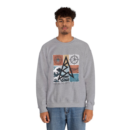 Sweat-shirt Aventure - Motif Boussole et Montagne