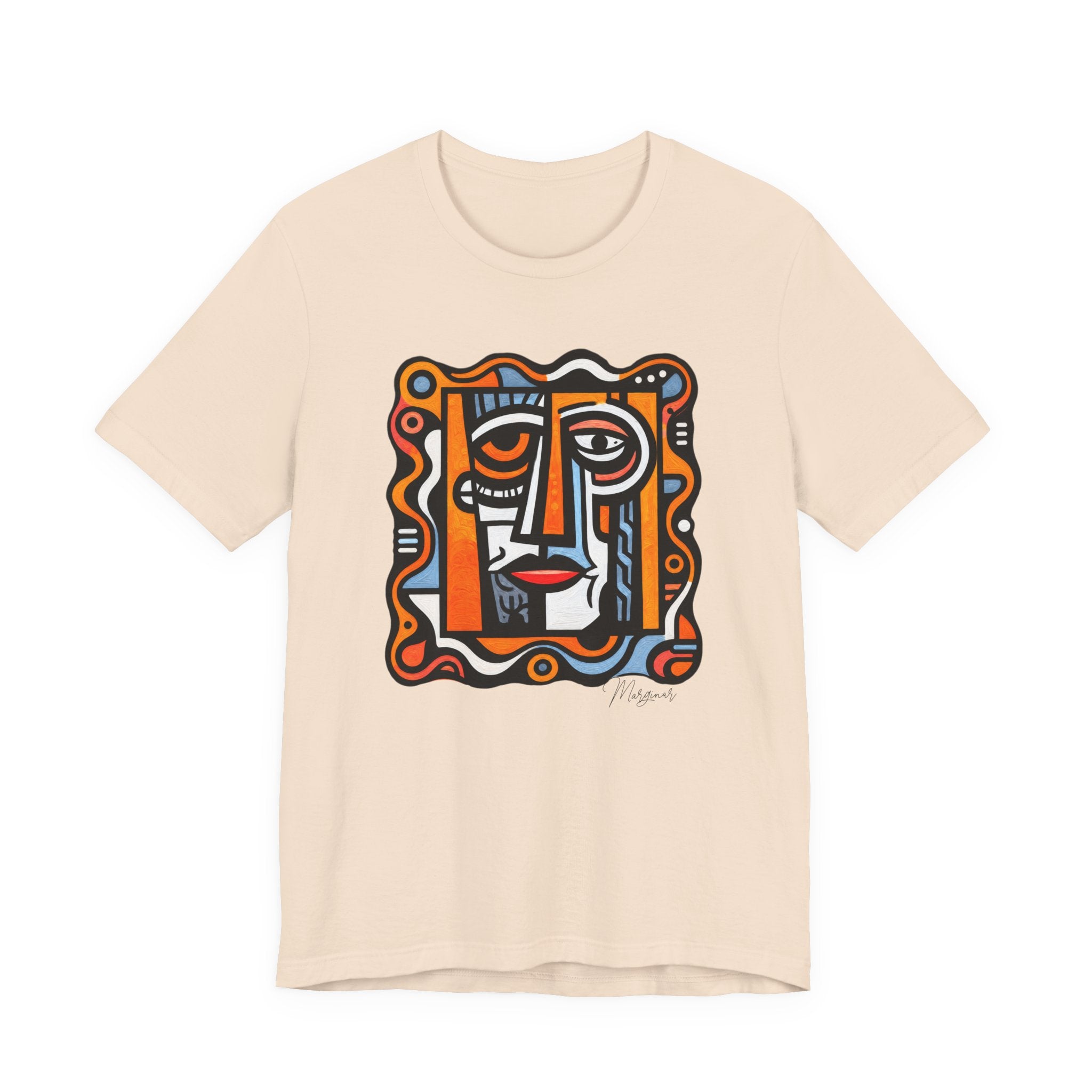 T-shirt Visage Artistique — Portrait Abstrait en Line Art