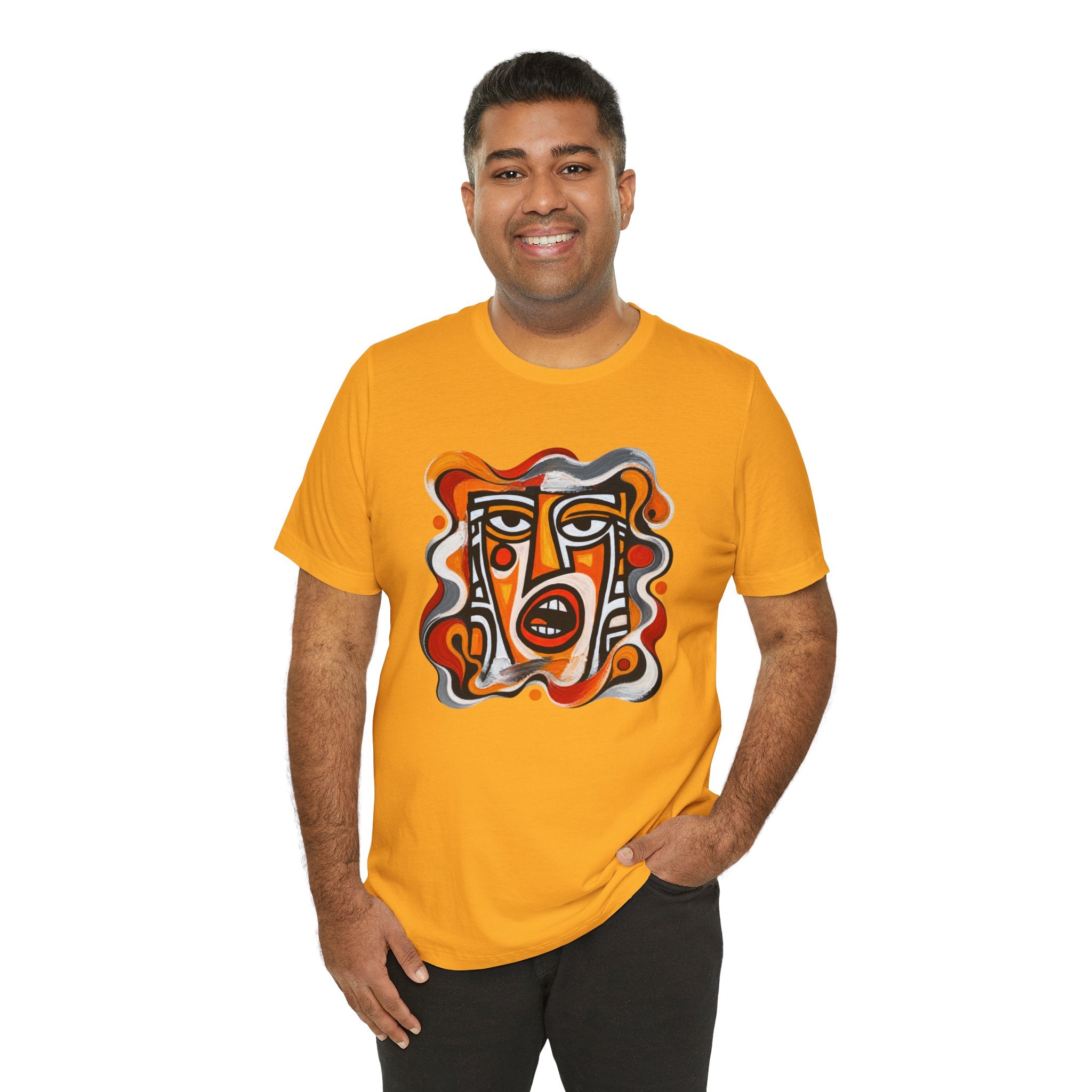T-shirt Visage Tribal Abstrait