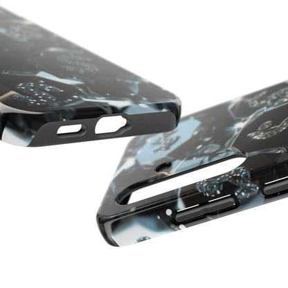 Étui de téléphone résistant- Motif argent